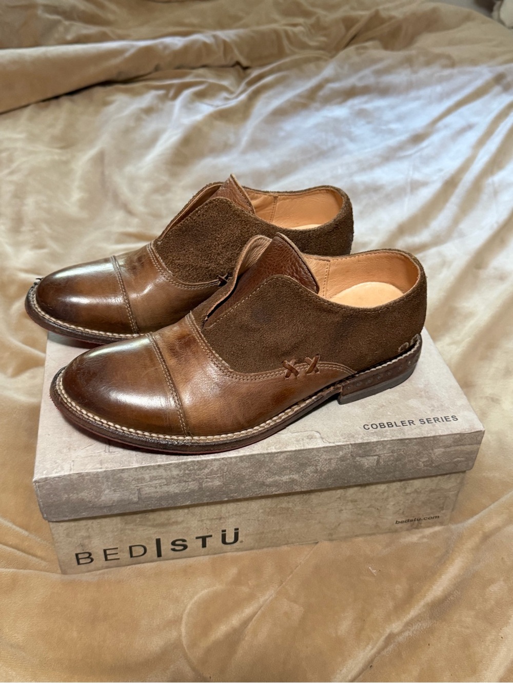 New Bed Stu Rose Brown Rustic Mason Leather & Suede Shoes Women’s 7.5